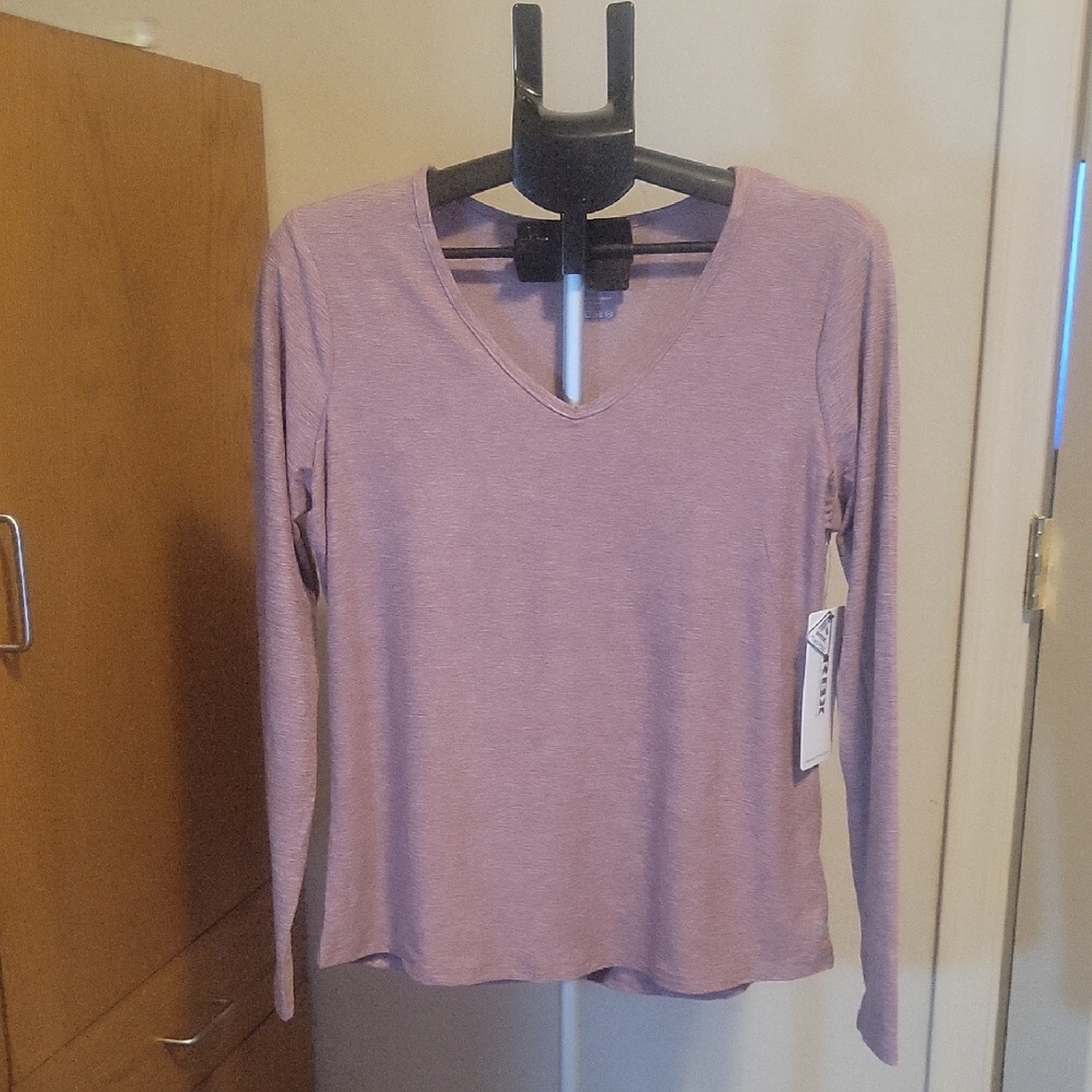 RBX Long Sleeve V-Neck Top - Mauve
